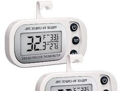 $4.99 – 2-Pack Digital Refrigerator Thermometer, Waterproof Fridge and Freezer Thermometer (Black) 2-Pack Digital Refrigerator Thermometer in black