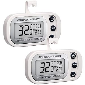 2-Pack Digital Refrigerator Thermometer on sale 2-Pack Digital Refrigerator Thermometer in black