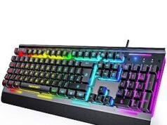$15.74 – Tecknet RGB All-Metal Panel Silent Wired Gaming Keyboard w/ Wrist Rest + Free Shipping w/ Prime or on $35+ Tecknet RGB Wired Gaming Keyboard with Wrist Rest