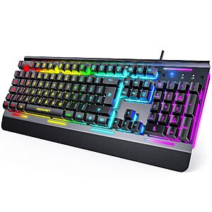 Tecknet RGB Gaming Keyboard Deal Tecknet RGB Wired Gaming Keyboard with Wrist Rest