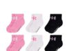$4.83 – Under Armour girls 6-Pack Quarter Sock, Light Pink, (2-4T ONLY) Under Armour girls' 6-pack quarter socks in light pink
