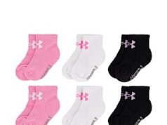 $4.83 – Under Armour girls 6-Pack Quarter Sock, Light Pink, (2-4T ONLY) Under Armour girls' 6-pack quarter socks in light pink