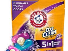 $5.02 – or $5.62 S&S AMZ ARM & HAMMER Plus OxiClean Odor Blasters Laundry Detergent Pak, 42 Count S&S AMZ ARM & HAMMER Plus OxiClean Odor Blasters Laundry Detergent Pak