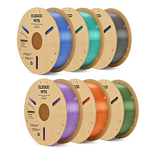 Elegoo 3D Printer Filament Deal Elegoo 6x 1kg PETG Translucent 3D Printer Filament