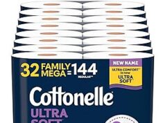 $38.92 – SnS, AC | 2 × 32-Pack 296-Sheets Cottonelle Toilet Paper Family Mega Rolls (Ultra Soft) ($19.46 each) at Amazon Cottonelle Toilet Paper Family Mega Rolls Ultra Soft
