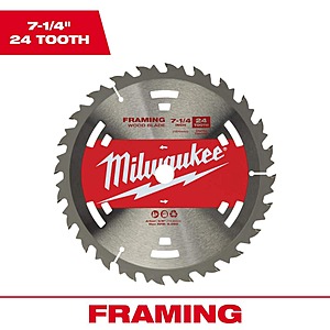 Milwaukee Circular Saw Blade on Sale at Home Depot Milwaukee 7-1/4 in. x 24-Tooth Wood Cutting Framer Circular Saw Blade