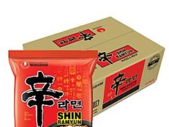 $17.75 – Nongshim Shin Ramyun Noodles, Spicy Korean Signature Instant Ramyun, Rich Beef Flavored Broth, Microwaveable 4.23 oz (Pack of 20) – with S&S at Amazon Nongshim Shin Ramyun microwavable noodles in pack of 20
