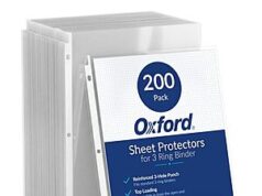 $6.76 – 200-Count Oxford 3-Ring Binder Clear Top Load Letter Size Sheet Protectors + Free Shipping w/ Prime or on $35+ 200-Count Oxford 3-Ring Binder Clear Top Load Letter Size Sheet Protectors