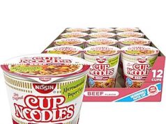 $4.22 – SnS * | 12-Pk 2.25-Oz Nissin Cup Noodles Ramen Noodle Soup (Beef) at Amazon (35.2¢ each) 12-Pk 2.25-Oz Nissin Cup Noodles Ramen Noodle Soup (Beef)