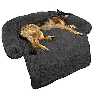 GGIB Dog Bed Discount 45x37x6 GGIB Fluffy Plush Dog Bed Mat in Dark Grey