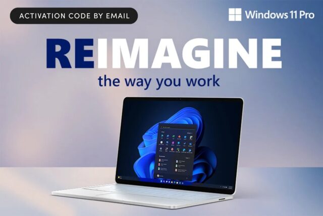 Microsoft Windows 11 Pro deal Windows 11 Pro logo on a computer screen