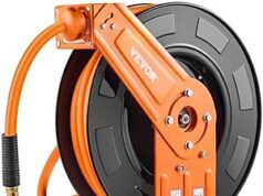 $81.20 – * | VEVOR 50′ x 1/2″ Retractable Air Hose Ceiling/Wall Mount Reel (Max 300PSI) at Amazon VEVOR 50' x 1/2' Retractable Air Hose Ceiling/Wall Mount Reel