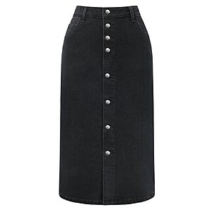 Belle Poque High Waisted Jean Skirt Deal Belle Poque High Waisted Stretch Jean Skirt with pockets and slit