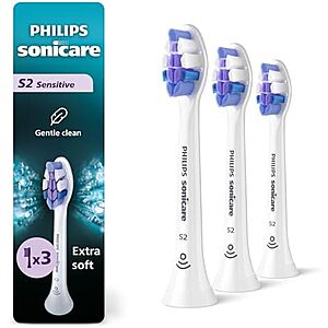 Philips Sonicare S2 Toothbrush Heads deal 3-Pack Philips Sonicare S2 Toothbrush Heads in white