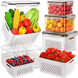 Winproper Produce Containers deal 4-pack Winproper Produce Containers with removable colander
