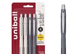 $3.77 – uniball™ Jetstream RT Ballpoint Pens, Black Ink, 0.7mm Fine Point, 4 Count | Retractable, Smooth Writing, Quick-Drying – With S&S @ Amazon Uniball Jetstream RT Ballpoint Pens in pack of 4