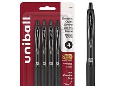 $4.04 – uniball™ 207 Plus+ Gel Pens, Black Ink, 0.7mm Medium Point, 4 Count | Retractable, Faster-Drying, Smooth Writing, Smear-Resistant, uni Super Ink™ uniball™ 207 Plus+ Gel Pens in black