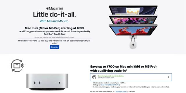 M6 Mac mini on pre-order at Best Buy