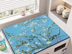 $6.47 – 23.6″x19.7″ Washer and Dryer Top Protector Mat w/ Non-Slip Rubber Base (White Peach Floral) – + Free Shipping w/ Prime or on $35+ 23.6x19.7 Washer and Dryer Top Protector Mat with Non-Slip Rubber Base
