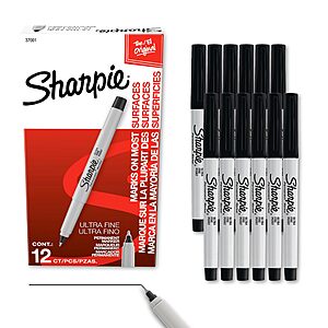 Sharpie Permanent Markers on sale at Amazon 12 count Sharpie Permanent Markers in black