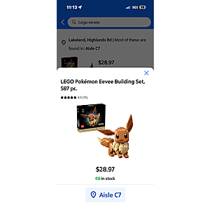 LEGO Pokémon Eevee Building Set deal LEGO Pokémon Eevee Building Set on clearance at Sam's Club