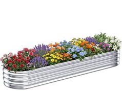 $19.99 – 8′ x 4′ x 1′ Tegarbed Galvanized Oval Raised Garden Bed (Silver) Available at + Free Shipping with Prime or on $35+ 8' x 4' x 1' Tegarbed Galvanized Oval Raised Garden Bed (Silver)