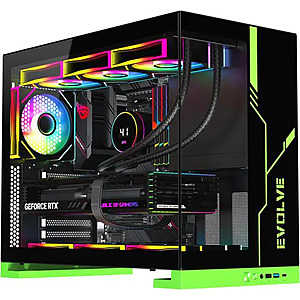 DIYPC IDX8-BK-ARGB gaming case on sale at Newegg DIYPC IDX8-BK-ARGB gaming case with dual tempered glass panels and pre-installed ARGB fans