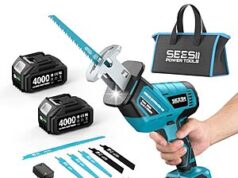 $28.07 – SEESII Cordless Brushless Reciprocating Saw w/ 2x 4.0Ah Batteries, Charger & 6 Blades – Extra 48% off with Code ULGQFG4C at Checkout SEESII Cordless Brushless Reciprocating Saw with 2x batteries and blades