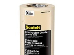 $9.60 – 9-Pack Scotch Contractor Grade Masking Tape, 0.94 inches by 60.1 Yards + Free Shipping w/ Prime or on $35+ 9-Pack Scotch Contractor Grade Masking Tape on Amazon