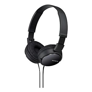 Sony ZX Series Wired On-Ear Headphones deal Sony ZX Series Wired On-Ear Headphones in black and white