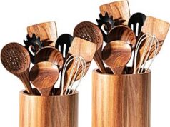 $18.99 – Criusia Large 360° Rotating Acacia Wood Utensil Crocks on Sale for with Prime or $35+ Shipping Criusia Large 360° Rotating Acacia Wood Utensil Crocks