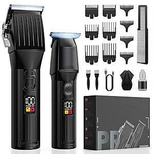 Solati Professional Hair Clipper & Beard Trimmer Deal Solati Professional Hair Clipper & Zero-Gap Beard Trimmer Set in black