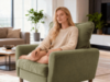 $71.99 – Gianna Fabric Accent Chair with Supportive Backrest and Armrests(Green) – + Free S&H at Walmart Gianna Fabric Accent Chair in green color