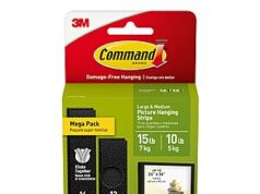 $13.29 – 28-Pair Command Strips (16-Pair Large; 12-Pair Medium; Black) – Lowest Price Ever at Amazon with Subscribe & Save 28-Pair Command Strips (16-Pair Large; 12-Pair Medium; Black)