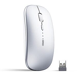 INPHIC Wireless Mouse Deal INPHIC Tri-Mode Slim Rechargeable Wireless Silent Mouse (Silver)