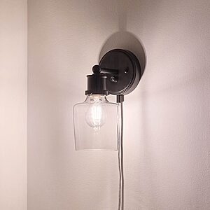 Kichler Wall Sconces on Lowe's Sale Kichler 1-Light Hardwired/Plug-in Wall Sconce in Brushed Nickel