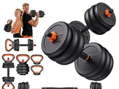 $56.90 – 50-lb 5-in-1 FED Fitness Adjustable Free Weight Dumbbell Set w/ Connector Bar, Kettlebell, Barbell, Pushup Handle and Weight Plate + Free Shipping 50-lb 5-in-1 FED Fitness Adjustable Weight Set