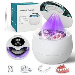 Ultrasonic Denture Cleaner Deal 45kHz Ultrasonic Retainer & Denture Cleaner Machine in black