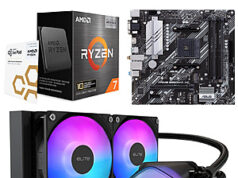 $398.99 – AMD Ryzen 7 5800X3D 10th Anniversary Edition CPU, ASUS PRIME B550M-A AC AMD AM4 mATX MB, Cooler Master Elite Liquid 240 CPU AIO — + Free Shipping AMD Ryzen 7 5800X3D CPU, ASUS Prime B550M-A AC motherboard, and Cooler Master Elite Liquid 240 AIO cooler