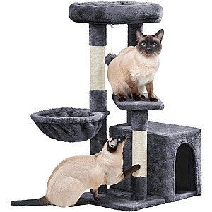 Yaheetech Cat Tree on sale Yaheetech 34" Multi-Level Cat Tree in dark gray