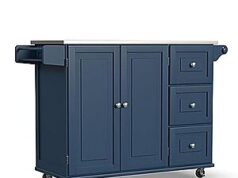 $88.56 – | Homestyles Mobile Kitchen Island Cart with Stainless Steel Top, Blue at Amazon Homestyles Mobile Kitchen Island Cart with Stainless Steel Top in Blue