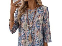 $4.99 – Totatuit Women’s 3/4 Sleeve Crew Neck Floral Tunic Top (various) – + Free Shipping w/ Prime or on $35+ Totatuit Women's 3/4 Sleeve Crew Neck Floral Tunic Top
