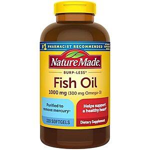 Nature Made Burp-Less Fish Oil Subscribe & Save Deal Nature Made Burp-Less Fish Oil Softgels in bottle