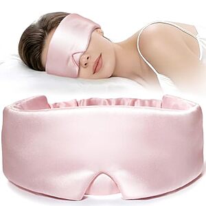 LitBear Sleep Mask Deal LitBear 22 Momme Mulberry Silk Sleep Mask in Pink