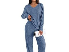 $11.00 – 2-Pc Ekouaer Women’s Ribbed Lounge Set – $10.99 + Free Shipping w/ Prime or orders $35+ Two pieces of Ekouaer Women's Ribbed Lounge Set