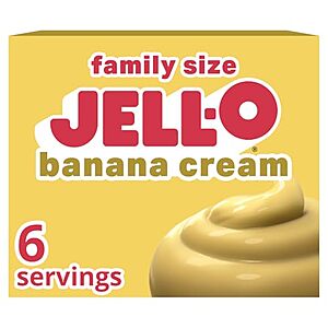 Jello Banana Cream Instant Pudding deal 5.1-Oz Jell-O Banana Cream Instant Pudding & Pie Filling Mix on sale at Amazon