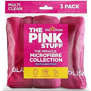 Deal: The Pink Stuff Microfibre Cloth Collection on Amazon 3-pack of The Pink Stuff Miracle Microfibre Cloths on Amazon