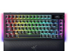 $199.99 – | Razer BlackWidow V4 Pro 75% Wireless Gaming Keyboard, Orange Switches at Amazon Razer BlackWidow V4 Pro wireless gaming keyboard with orange switches