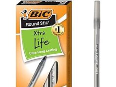$1.19 – * | 12-Ct. BIC Round Stic Xtra Life Ballpoint Pens (Black, Medium Point 1.0mm) at Amazon 12-Ct. BIC Round Stic Xtra Life Ballpoint Pens in black