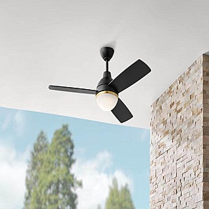 Blaketon Modern Ceiling Fan on sale at Home Depot 46 inch Blaketon Modern Ceiling Fan in Brushed Nickel or Matte Black with remote control and tunable LED